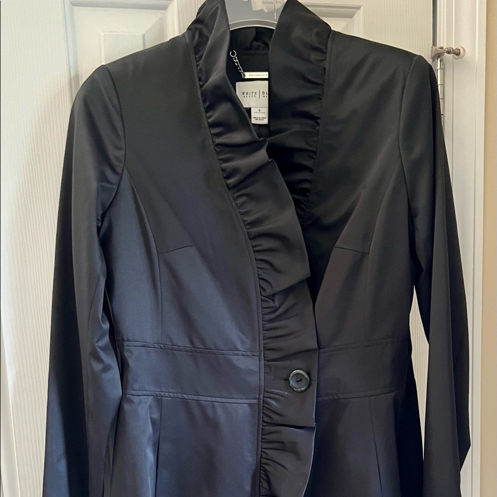 WHBM STUNNING Special Occasion Black Knee Length Jacket Size 8